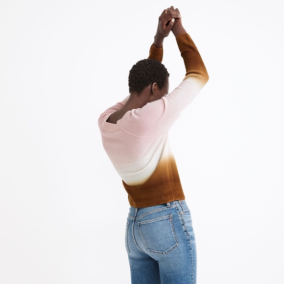 Madewell Dip-Dye Cashmere Shrunken Sweatshirt Size L - Picture 4 of 6